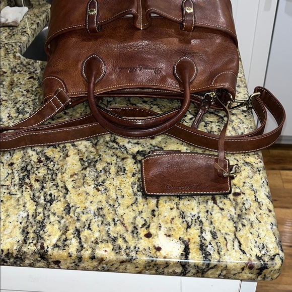 EUC Authentic Vintage 1975 Dooney&Bourke Florentine Vacchetta Handbag and Pouch - Picture 3 of 9